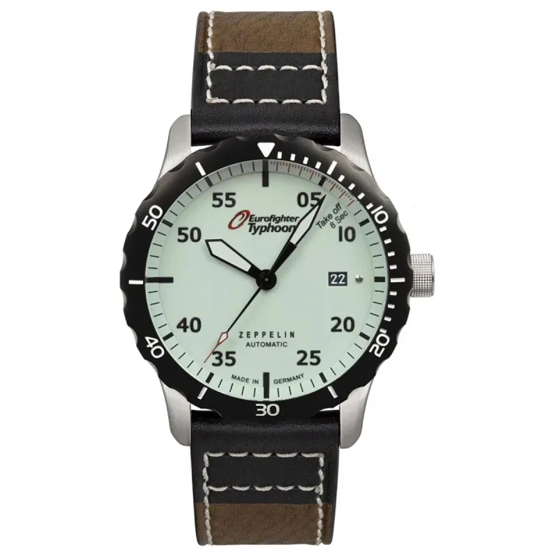 Zeppelin 7268-5 Eurofighter Typhoon Leather Strap Watch made by H.S. Johnson