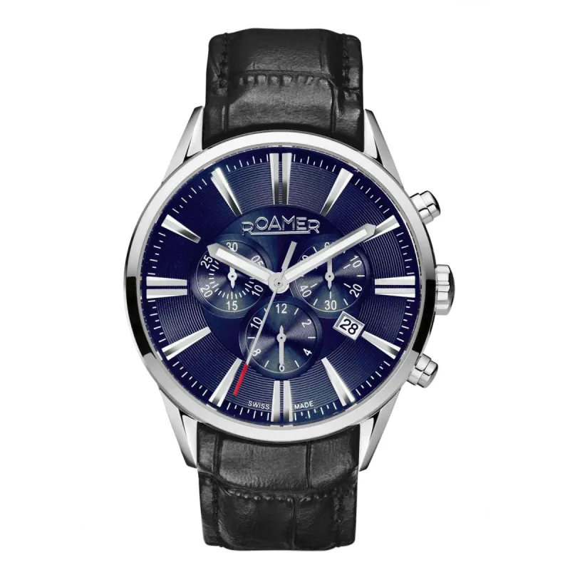 Roamer 508837 41 45 05 Superior Chronograph Black Strap Wristwatch sold by H.S. Johnson
