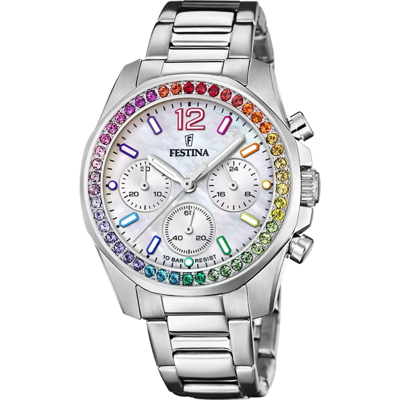 Festina F20606/2 Women's Rainbow Steel Bracelet Wristwatch sold by H.S. Johnson