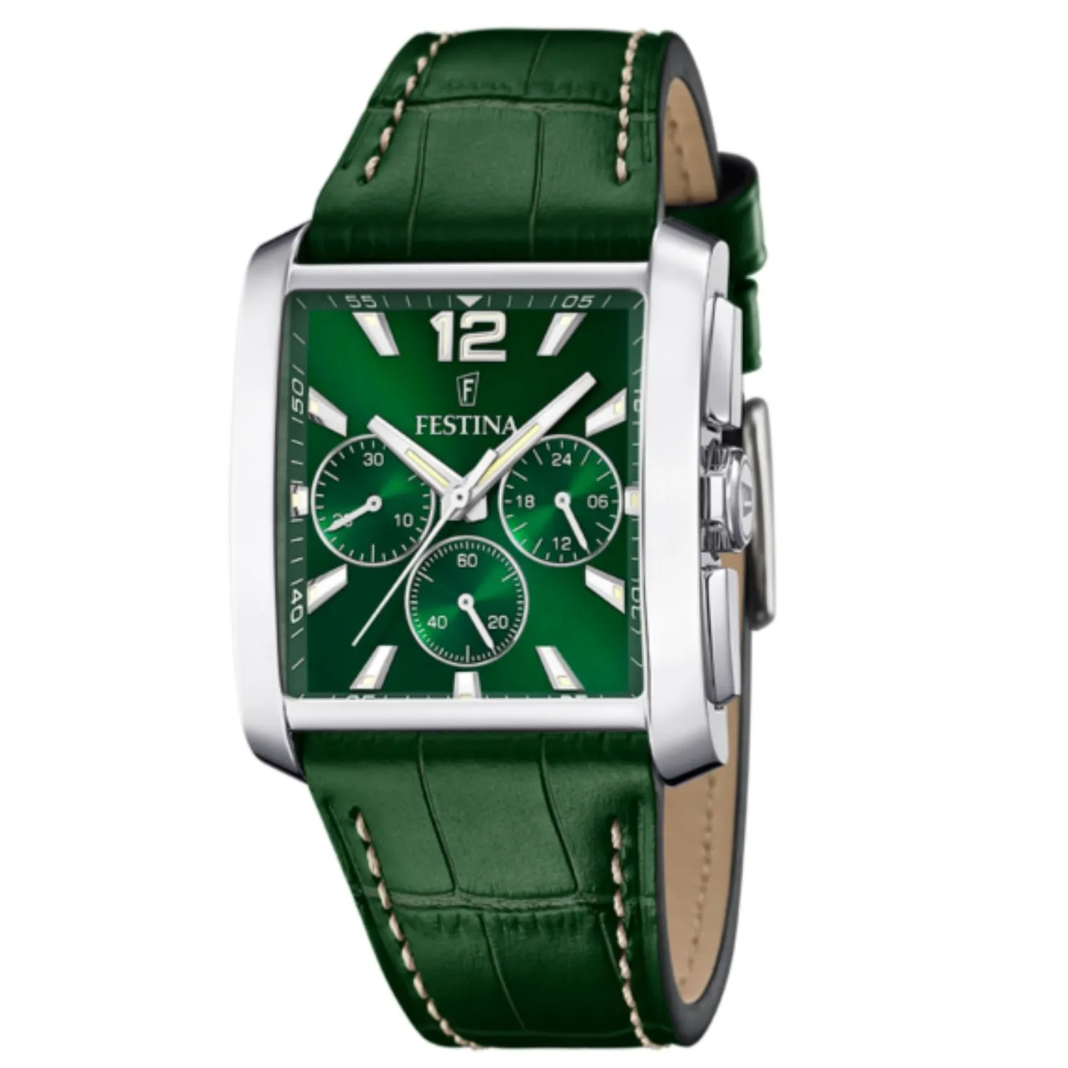 Festina F20636/3 Men's Chronograph Green Leather Strap Watch sold by H.S. Johnson