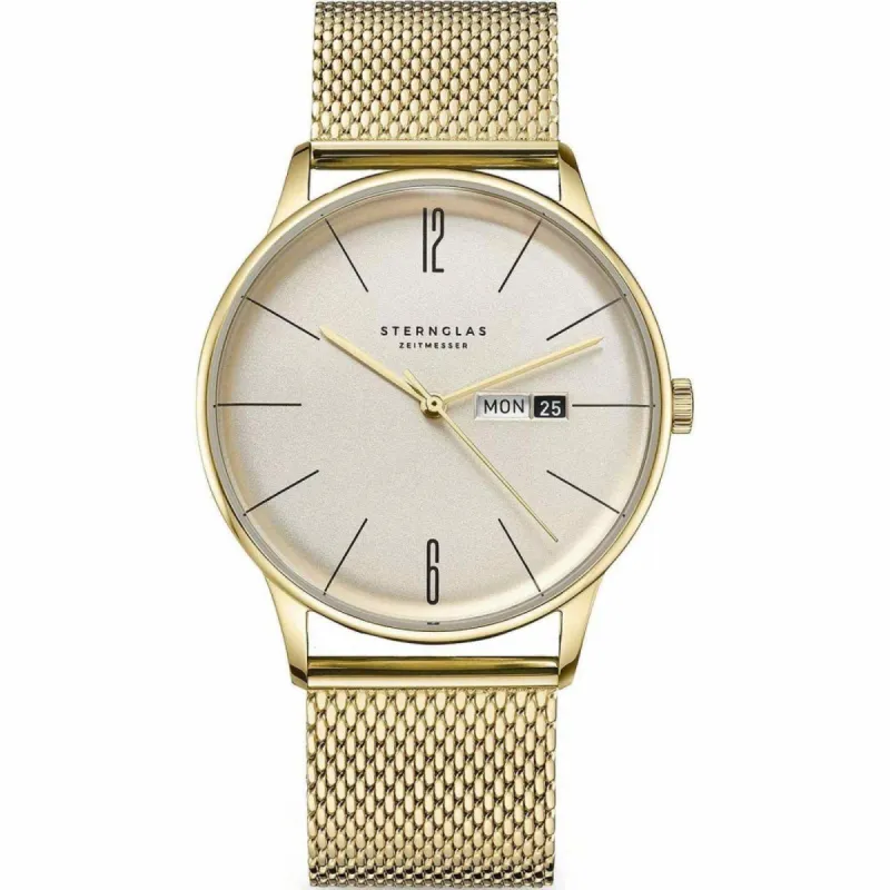 Sternglas S01-BE14-MI08 Men's Berlin Gold Mesh Wristwatch made by H.S. Johnson
