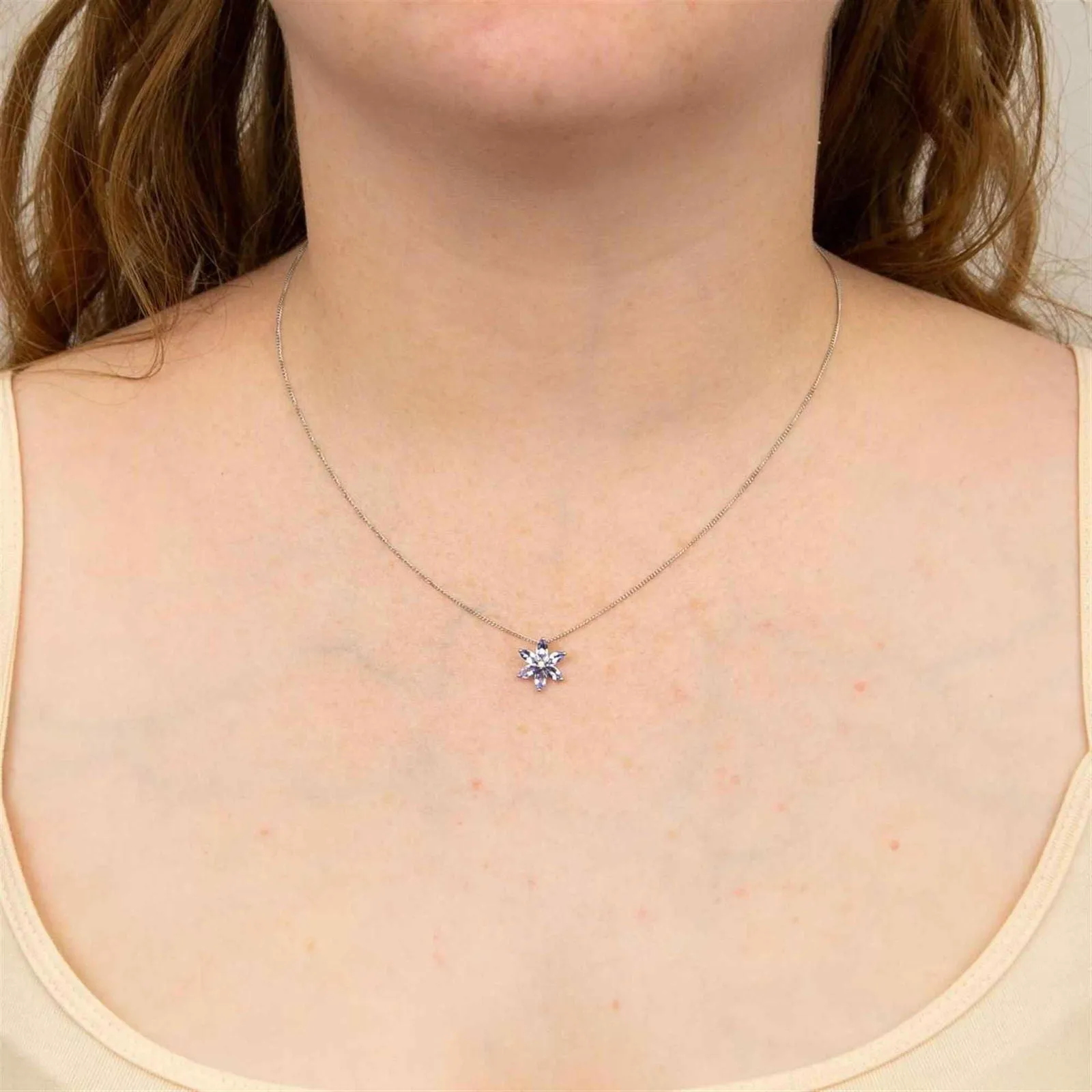 Elements Gold GP781M Tanzanite Flower Diamond Pendant Only sold by H.S. Johnson product image thumbnail 2