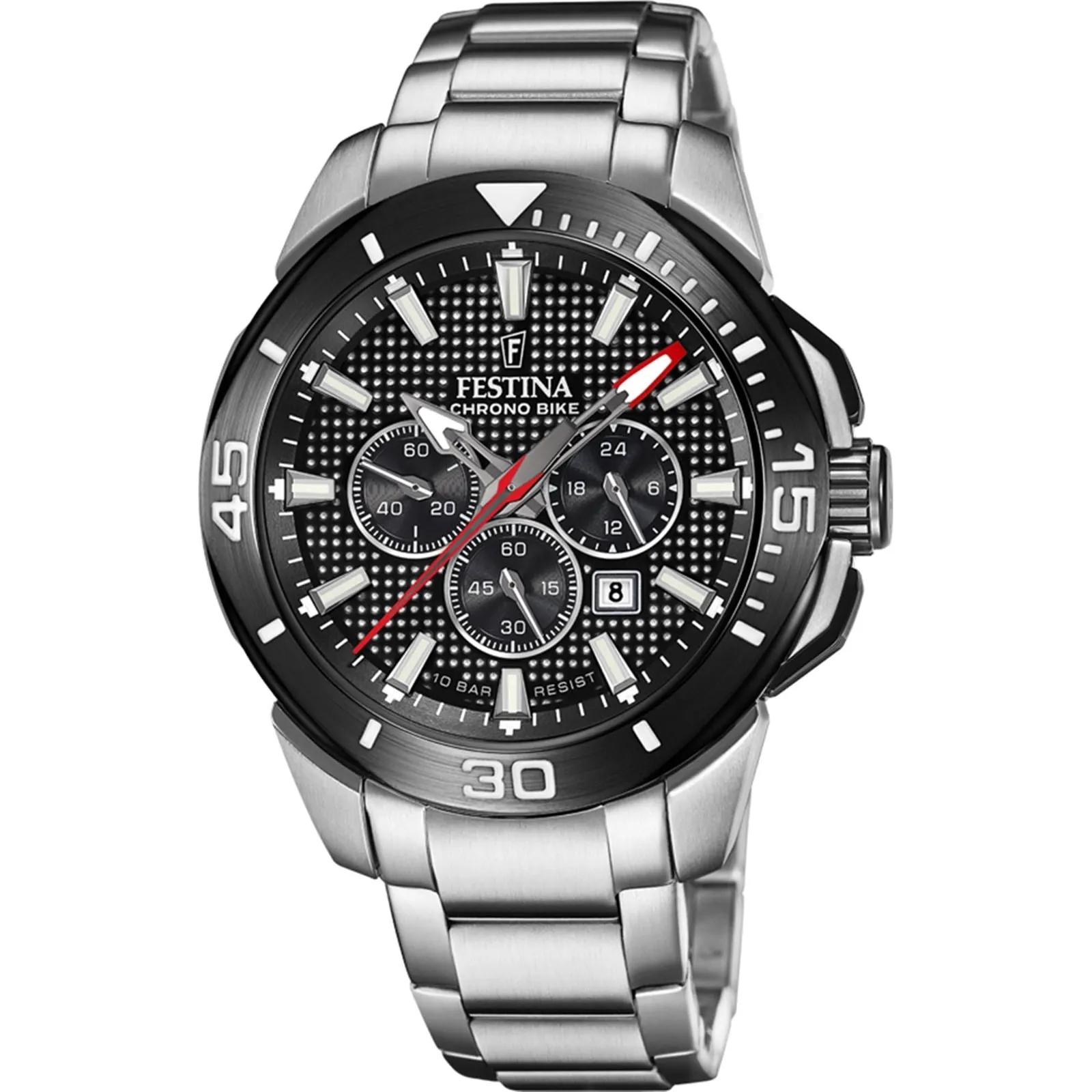 Festina F20641/4 Men's Black Chrono Bike Steel Bracelet Watch sold by H.S. Johnson