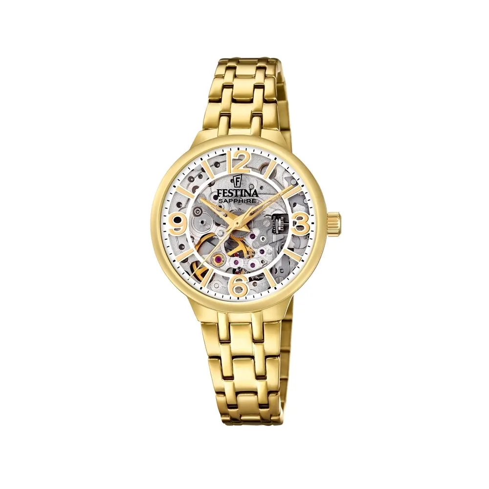 Festina F20617/1 Women's Gold Tone Steel Bracelet Automatic Watch sold by H.S. Johnson