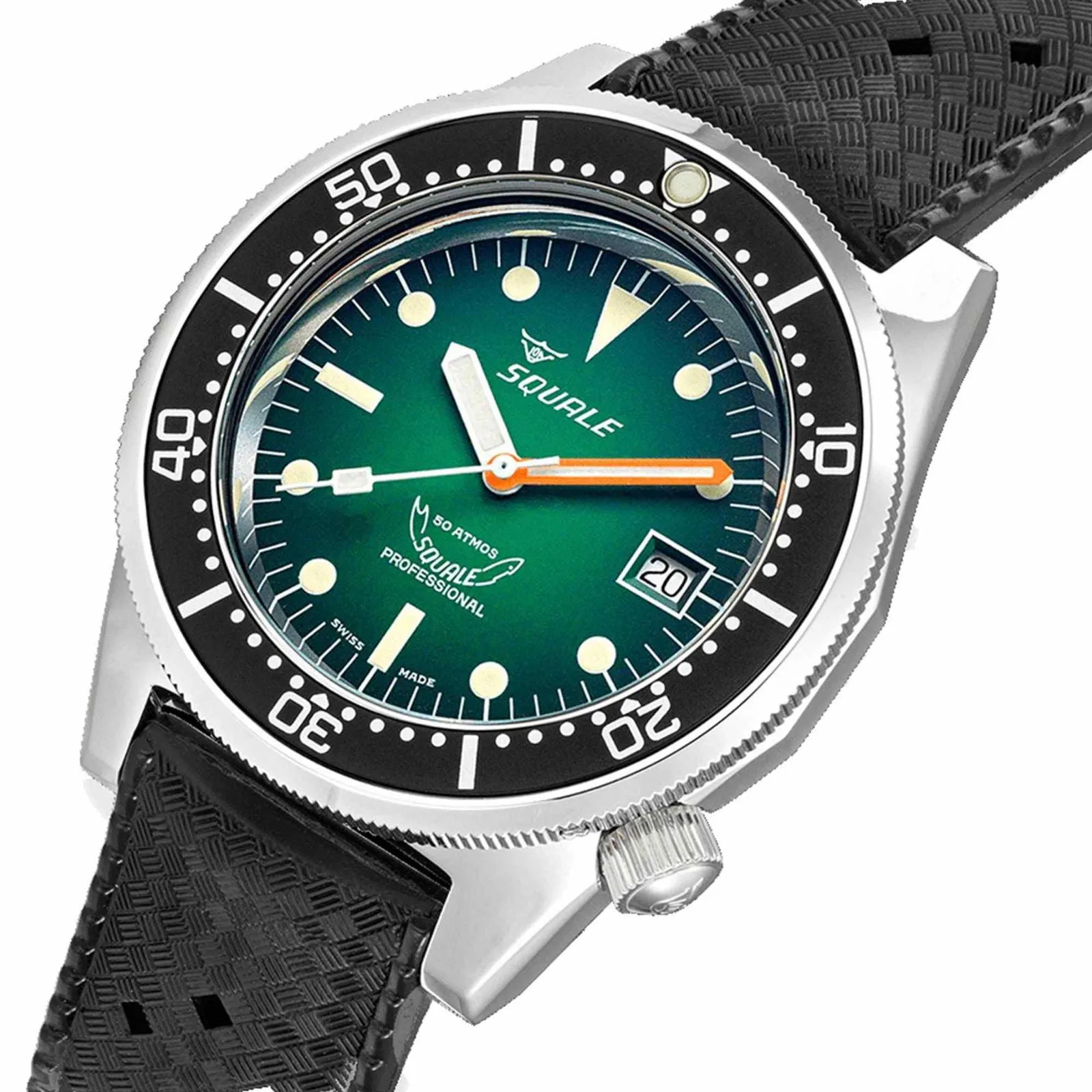 Squale 1521PROFGR.HT Green Ray Rubber Diver Watch sold by H.S. Johnson product image thumbnail 2