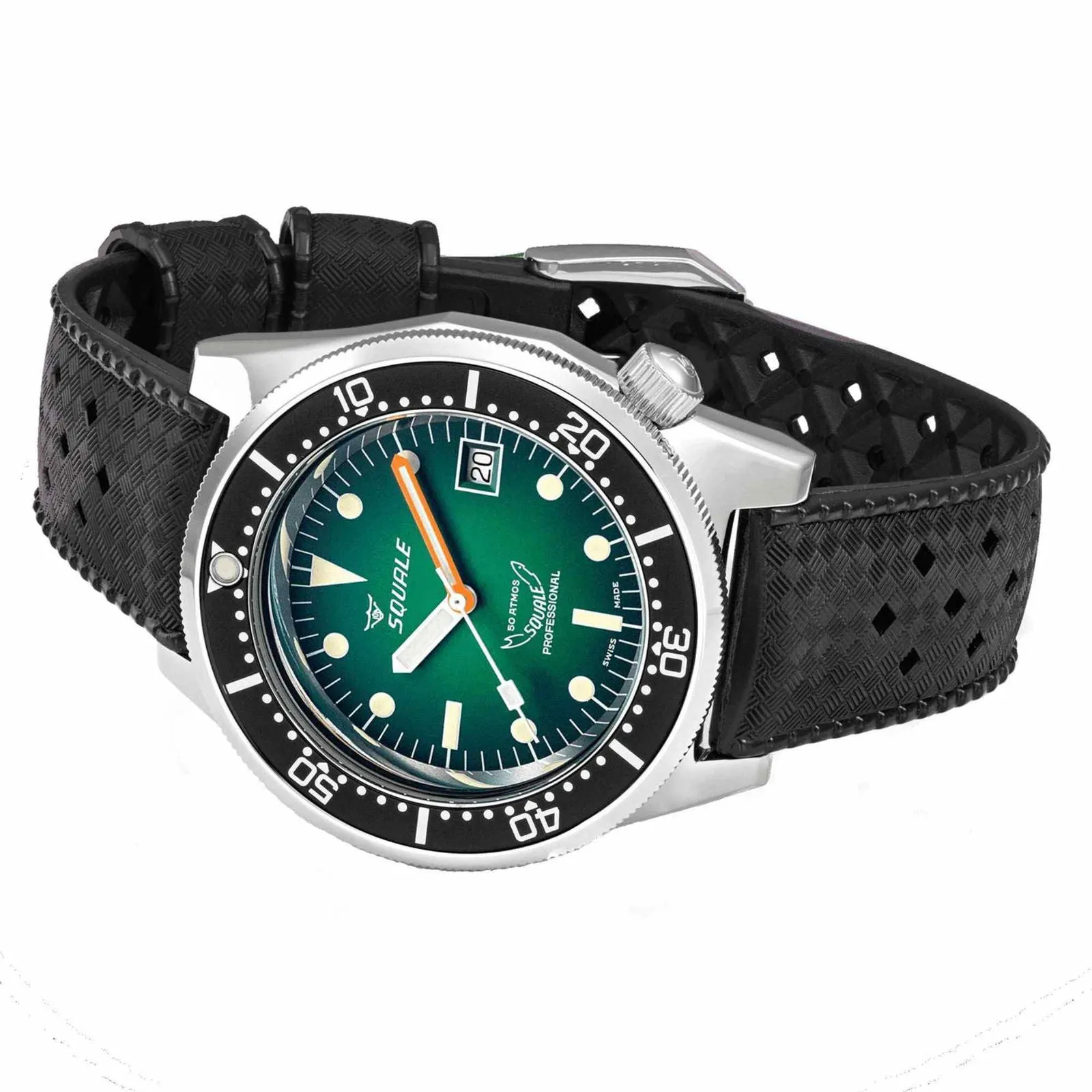 Squale 1521PROFGR.HT Green Ray Rubber Diver Watch sold by H.S. Johnson product image thumbnail 3