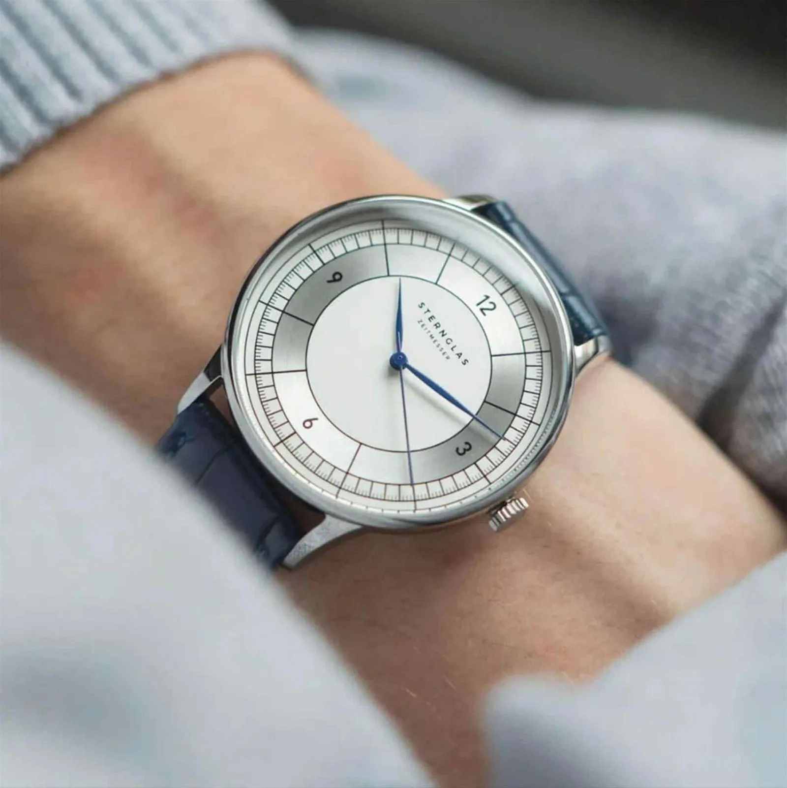 Sternglas S01-SD01-HE02 Men's Sedius Blue Leather Strap Wristwatch sold by H.S. Johnson product image thumbnail 3