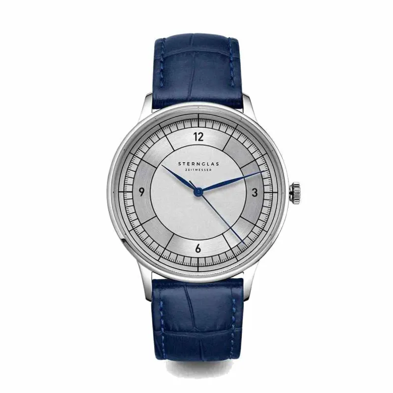 Sternglas S01-SD01-HE02 Men's Sedius Blue Leather Strap Wristwatch sold by H.S. Johnson