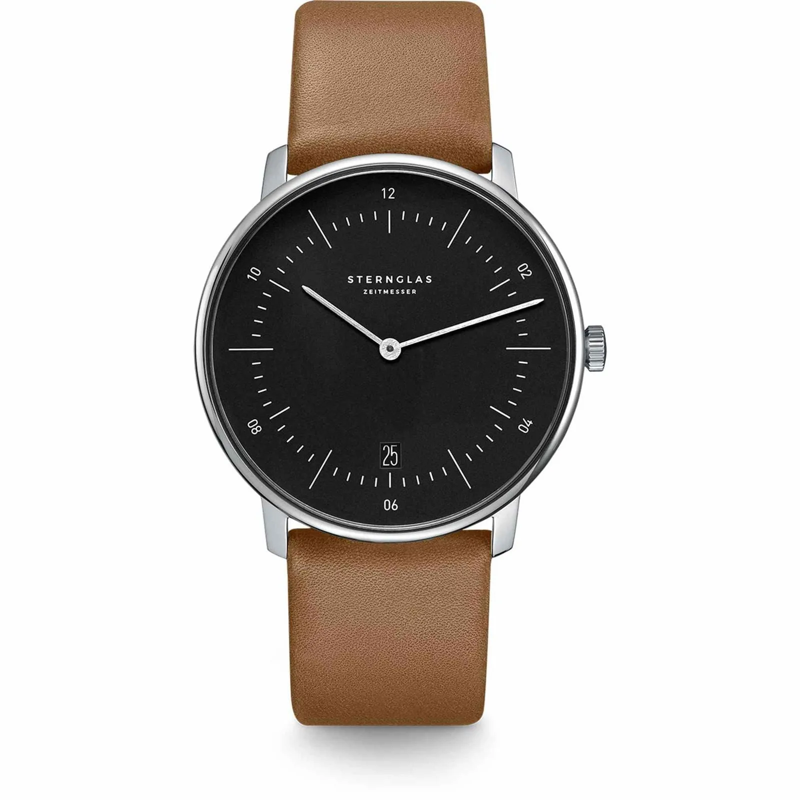 Sternglas S01-NA03-PR01 Men's Naos Brown Leather Strap Wristwatch sold by H.S. Johnson