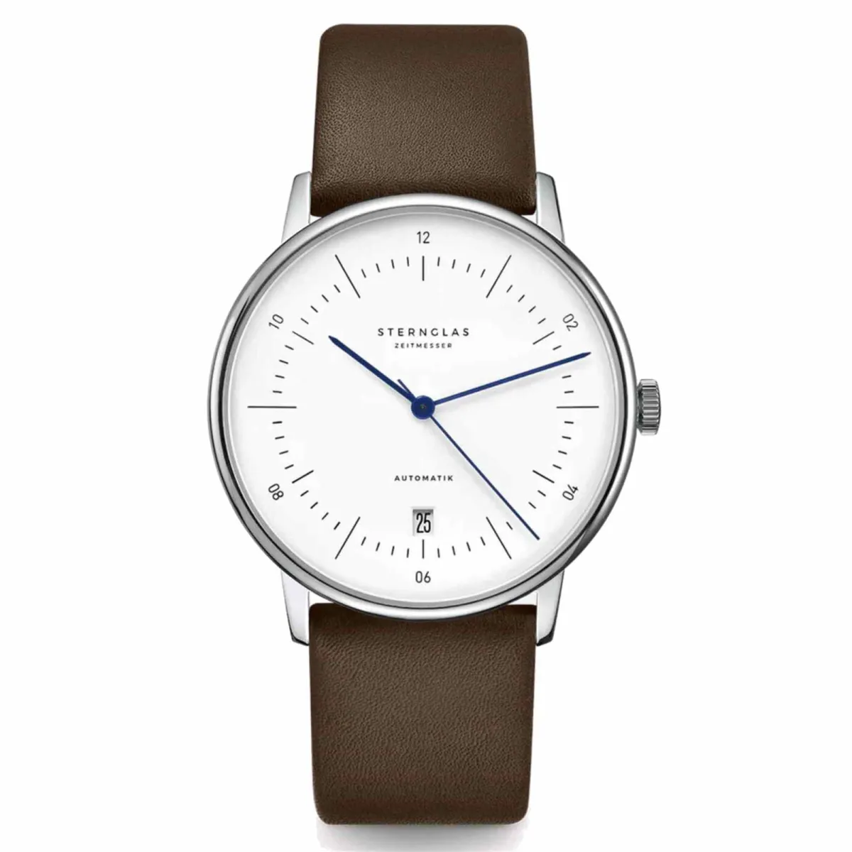 Sternglas S02-NA01-PR04 Men's Naos Automatic Brown Leather Strap Wristwatch sold by H.S. Johnson