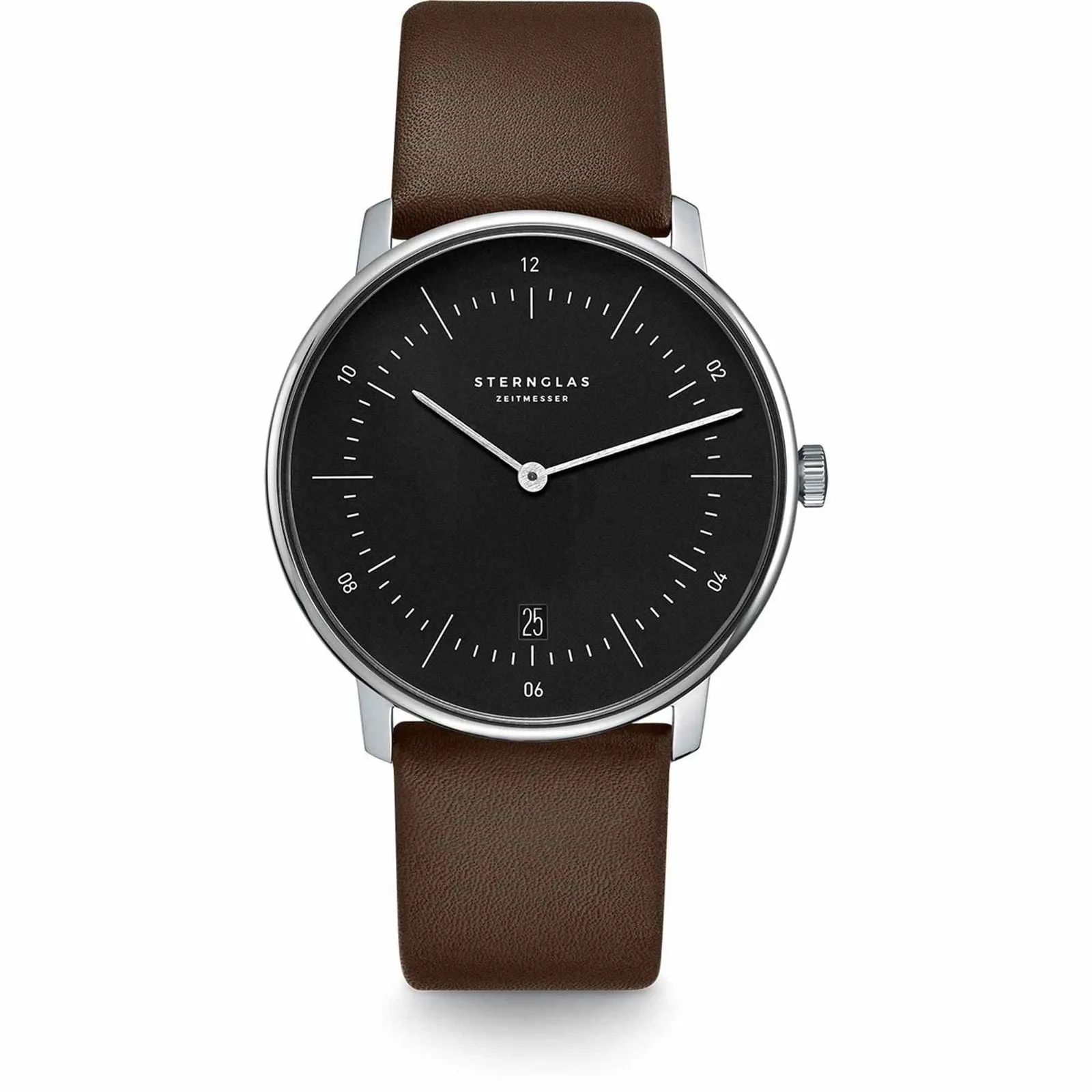 Sternglas S01-NA03-PR04 Men's Naos Brown Leather Wristwatch sold by H.S. Johnson