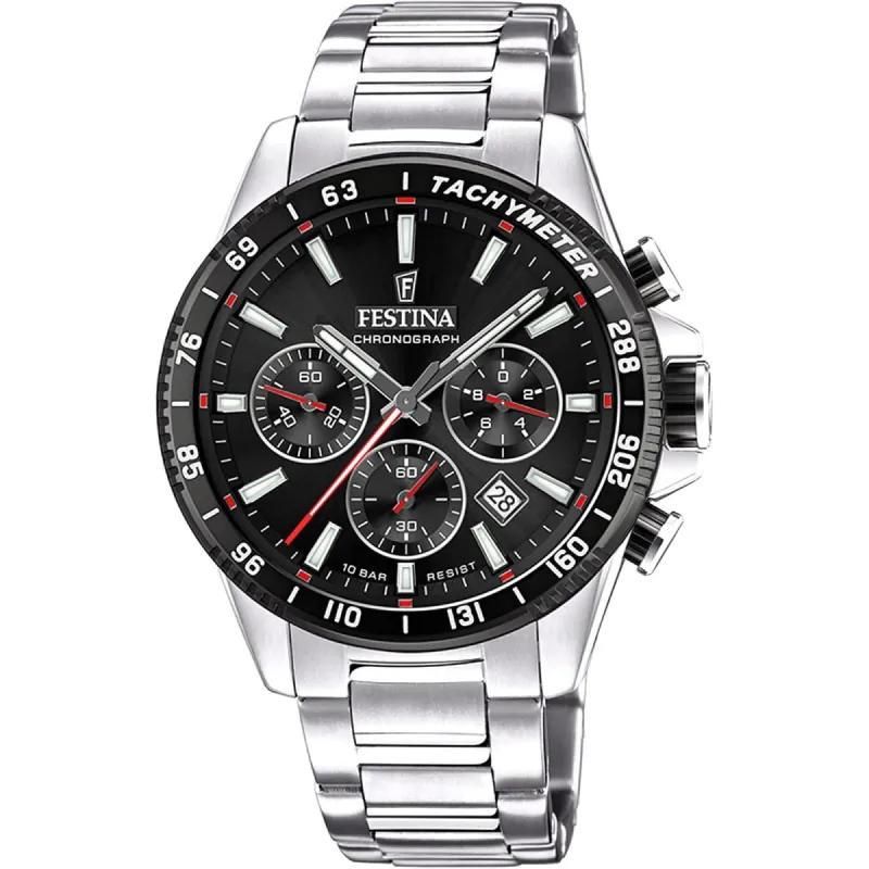 Festina F20560/6 Men's Black Dial Stainless Steel Bracelet Wristwatch sold by H.S. Johnson