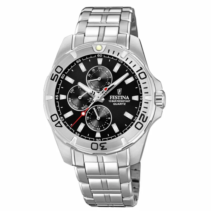 Festina F20445/3 Men's Black Dial Multi-Function Wristwatch sold by H.S. Johnson