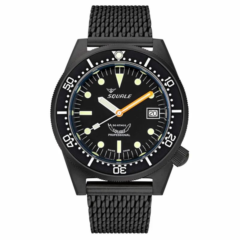 Squale 1521PVD.MEPVD20 Men's PVD Black Mesh Watch sold by H.S. Johnson