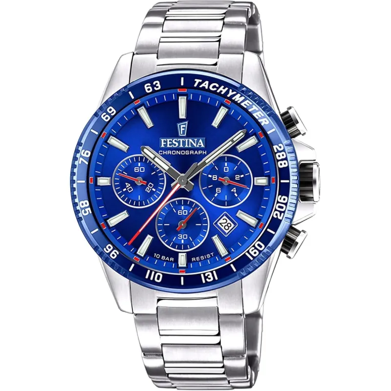 Festina F20560/3 Men's Blue Dial Stainless Steel Bracelet Wristwatch sold by H.S. Johnson