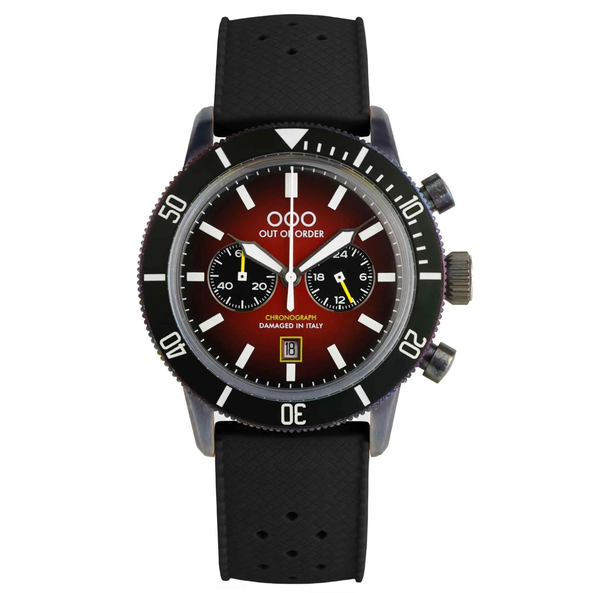 Out Of Order 001-28.RS Red Pilot Chronograph Wristwatch sold by H.S. Johnson