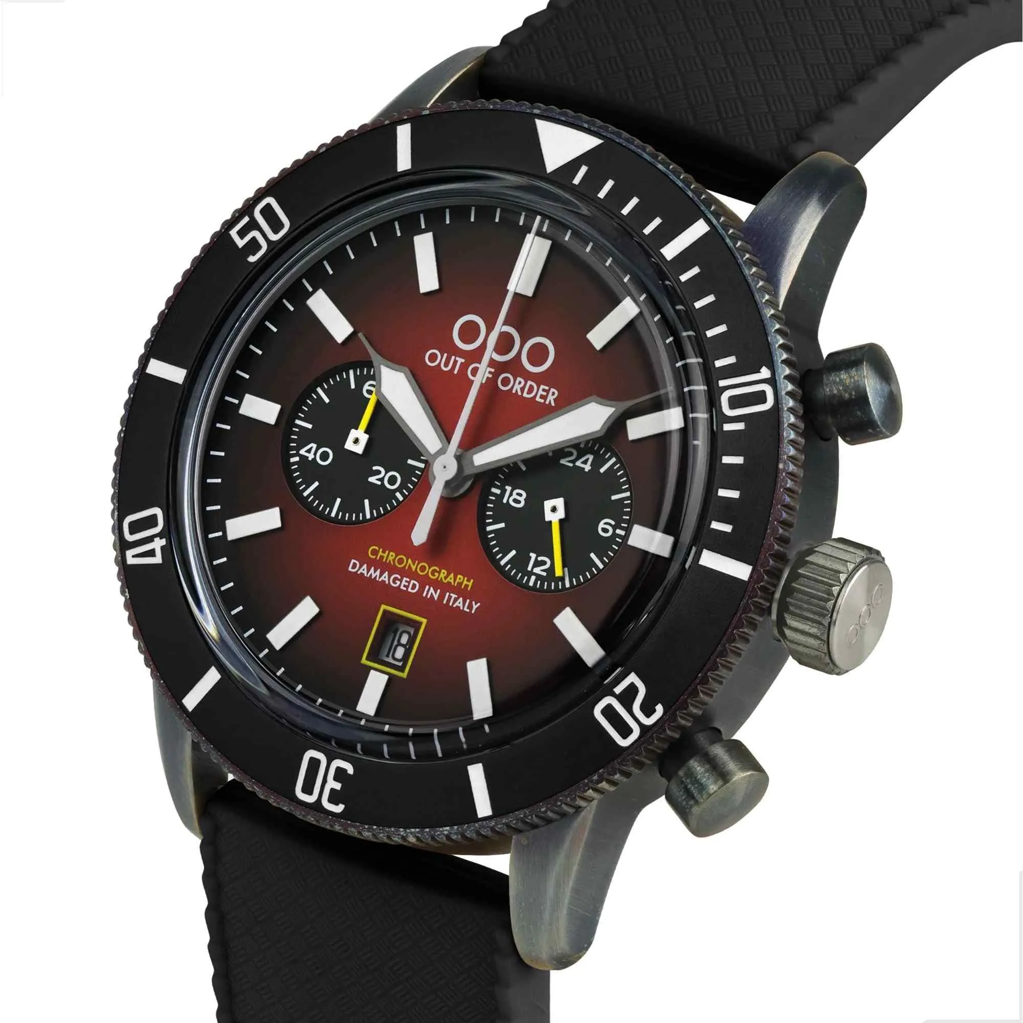 Out Of Order 001-28.RS Red Pilot Chronograph Wristwatch sold by H.S. Johnson product image thumbnail 4