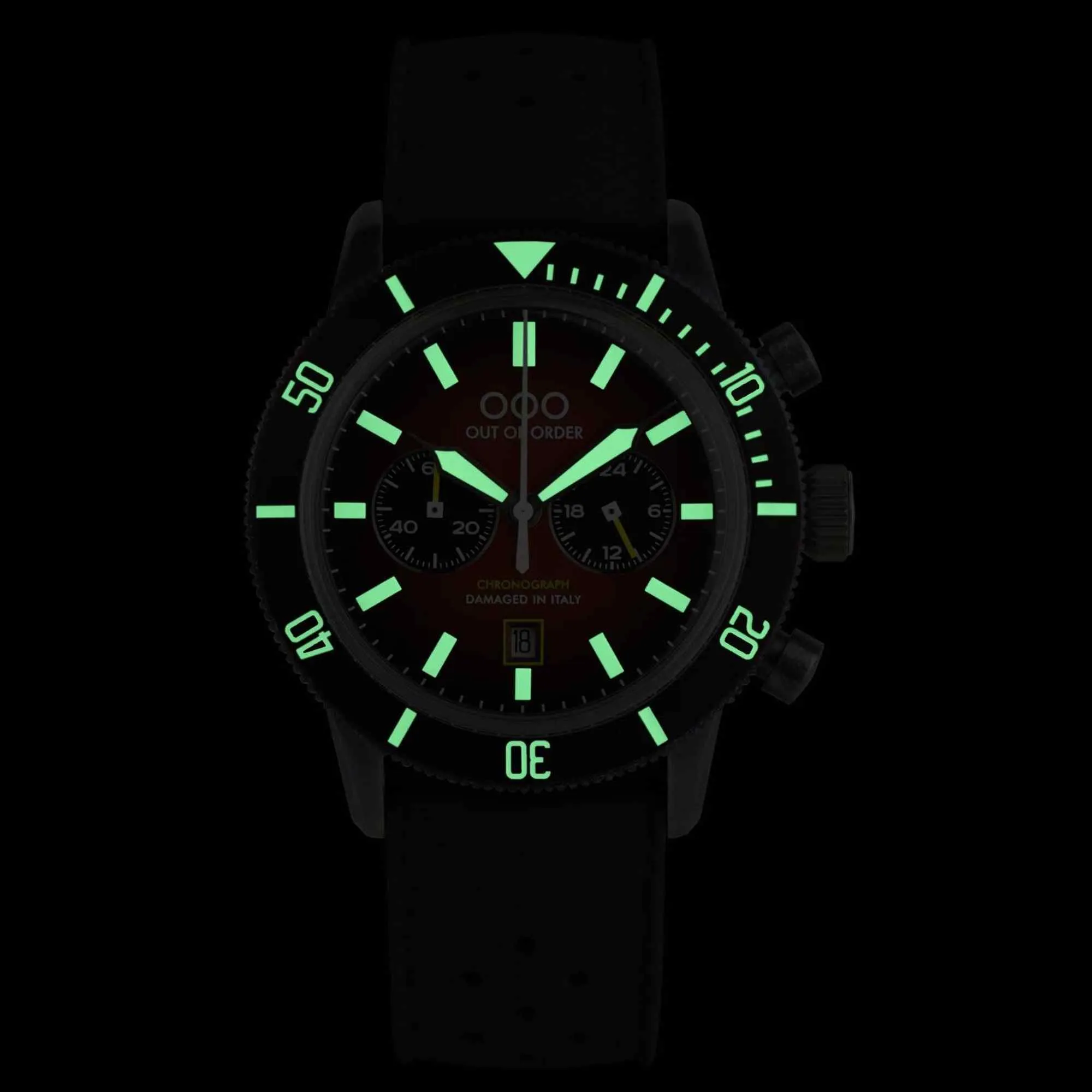 Out Of Order 001-28.RS Red Pilot Chronograph Wristwatch sold by H.S. Johnson product image thumbnail 2