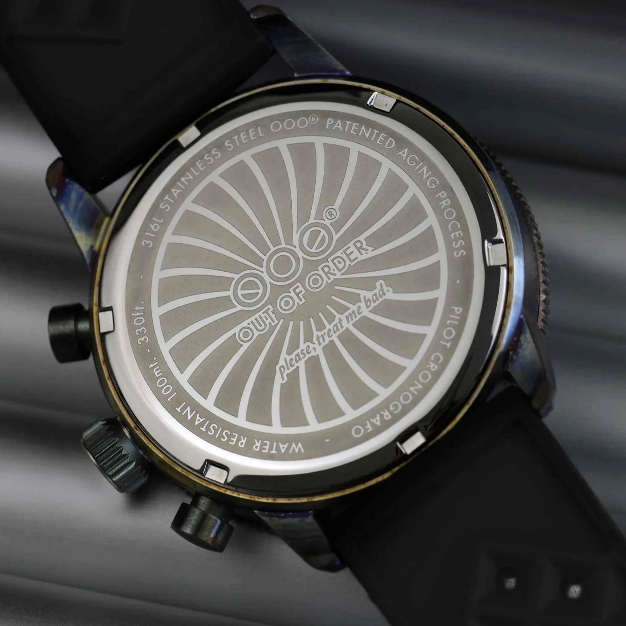 Out Of Order 001-28.RS Red Pilot Chronograph Wristwatch sold by H.S. Johnson product image thumbnail 5