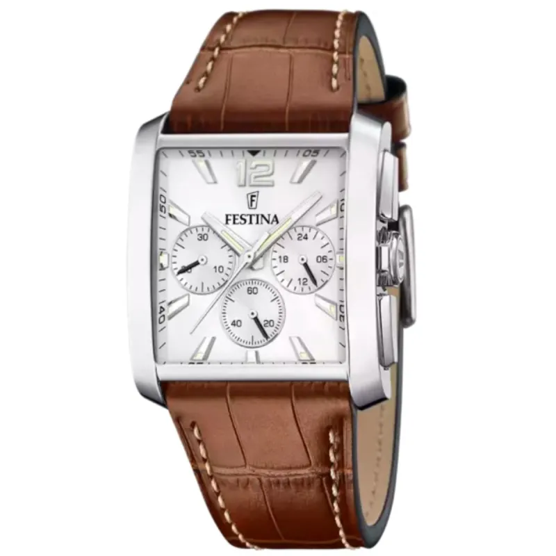 Festina F20636/1 Men's Chronograph Brown Leather Strap Wristwatch sold by H.S. Johnson