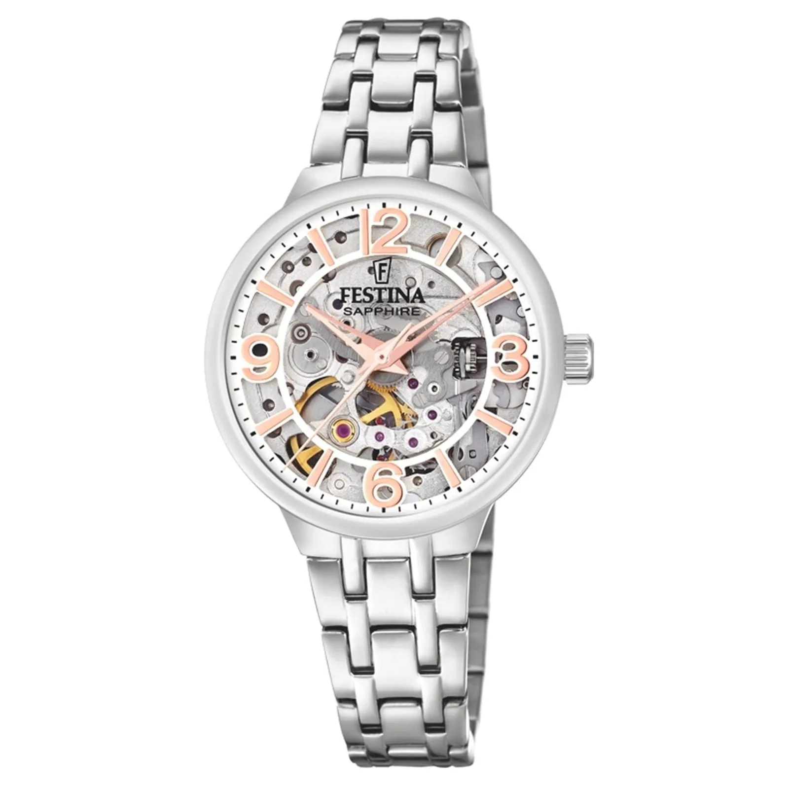 Festina F20614/1 Women's Silver Tone Steel Bracelet Automatic Wristwatch sold by H.S. Johnson