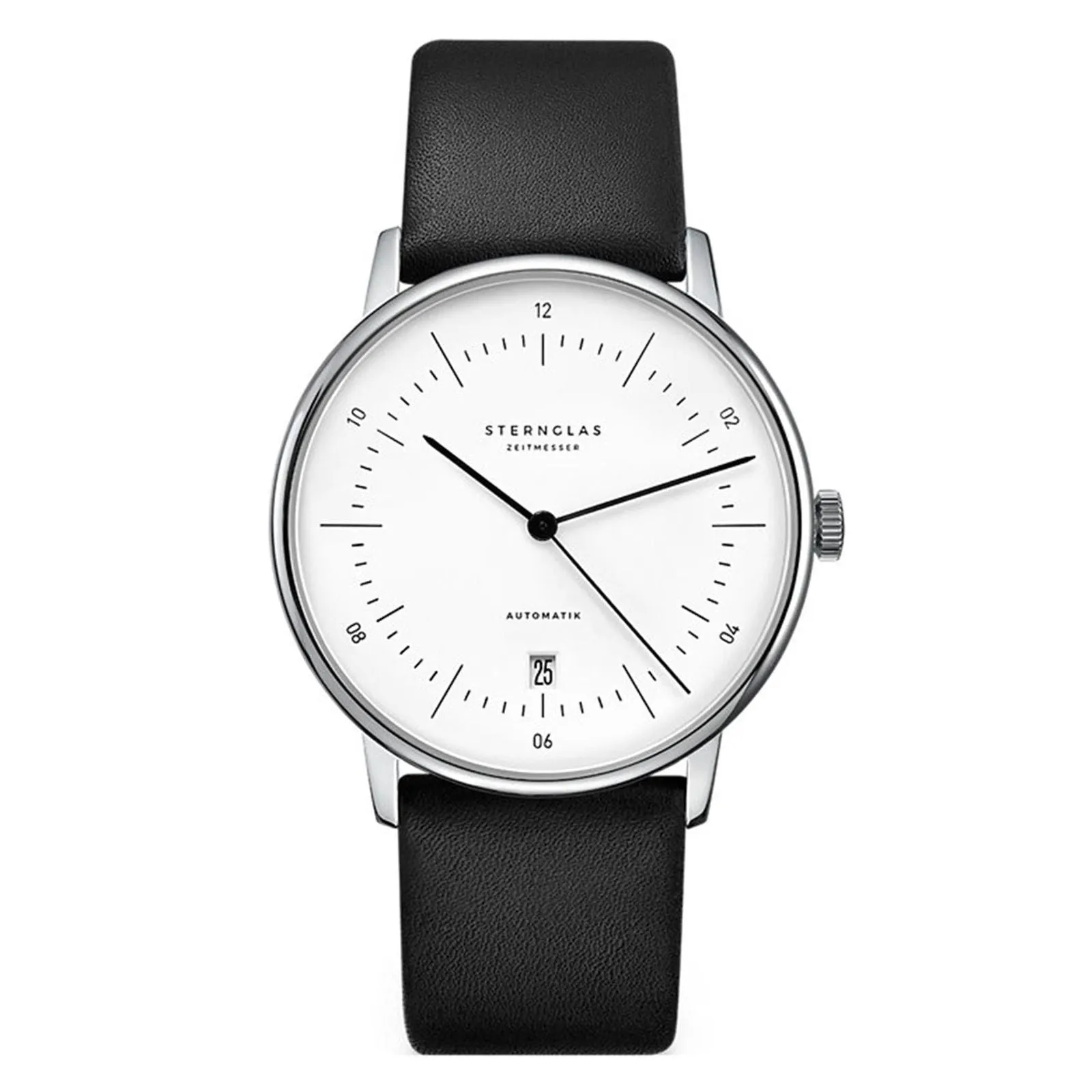 Sternglas S02-NA01-PR07 Men's Naos Automatic Black Leather Strap Wristwatch sold by H.S. Johnson