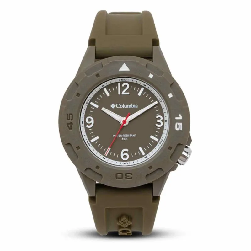 Columbia CSS13-009 Trailhead Olive Green Silicone Strap Wristwatch made by Columbia