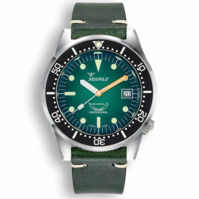 Squale 1521PROFGR.PVE Green Ray Diver Watch sold by H.S. Johnson