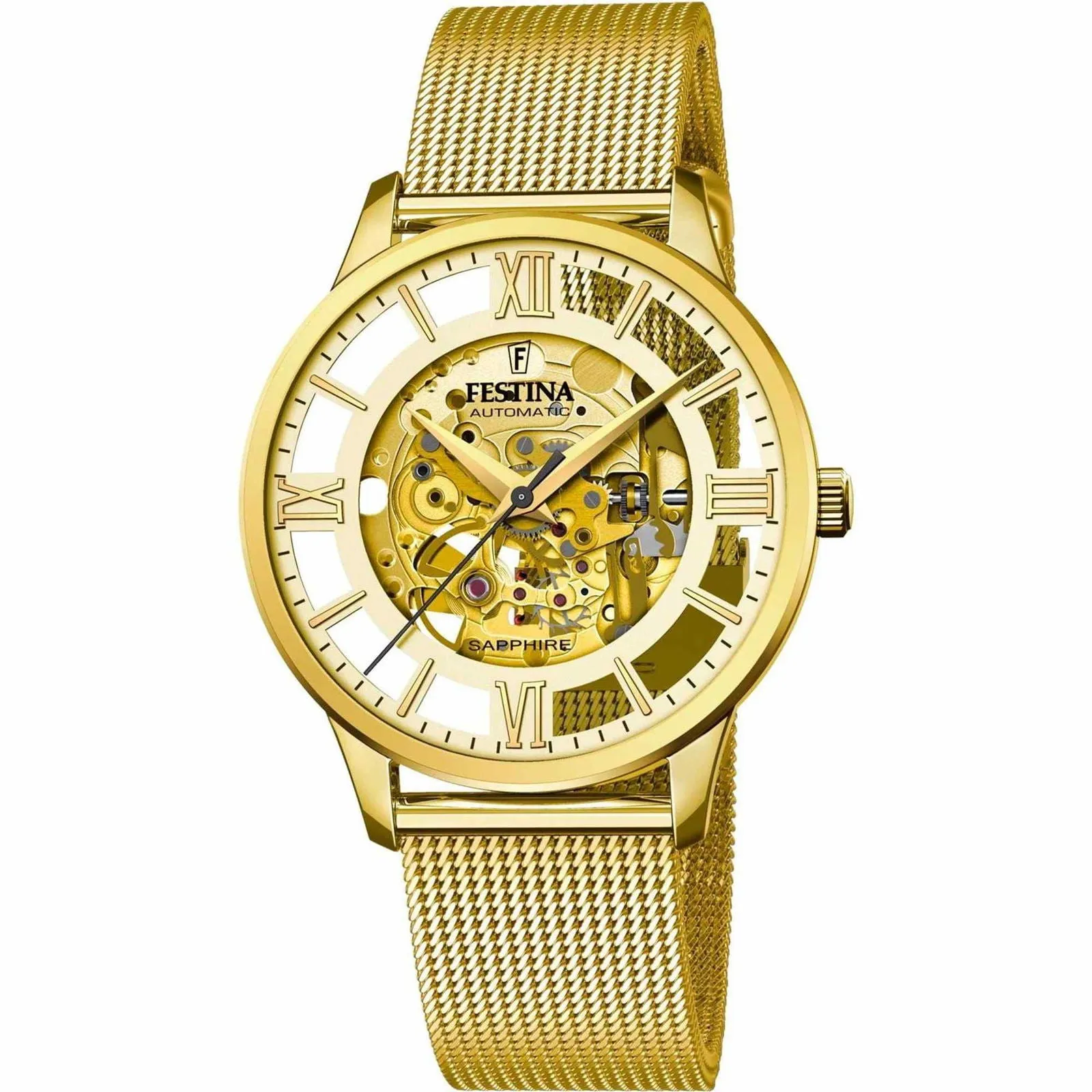 Festina F20667/1 Men's Skeleton Automatic Golden Watch sold by H.S. Johnson