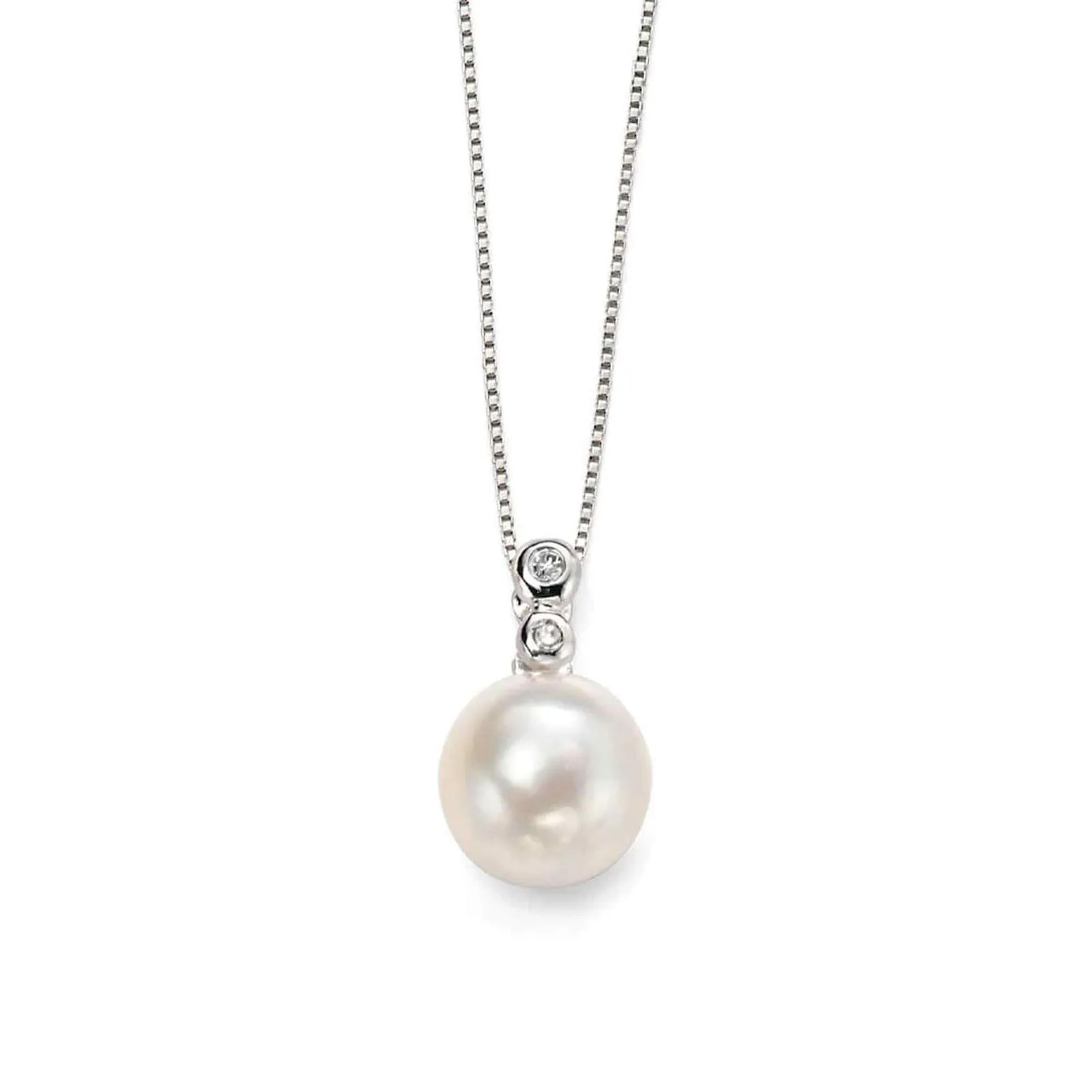Elements Gold GP884W Freshwater Pearl Diamond Bale Pendant Only sold by H.S. Johnson