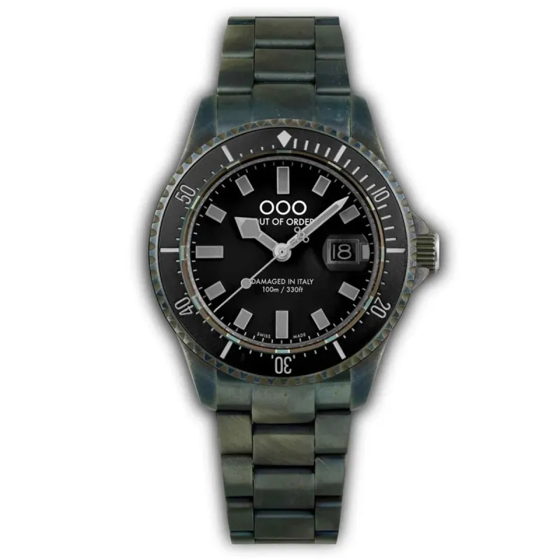 Out Of Order 001-27.NE.GR Black Casanova Ultra Distressed Wristwatch sold by H.S. Johnson