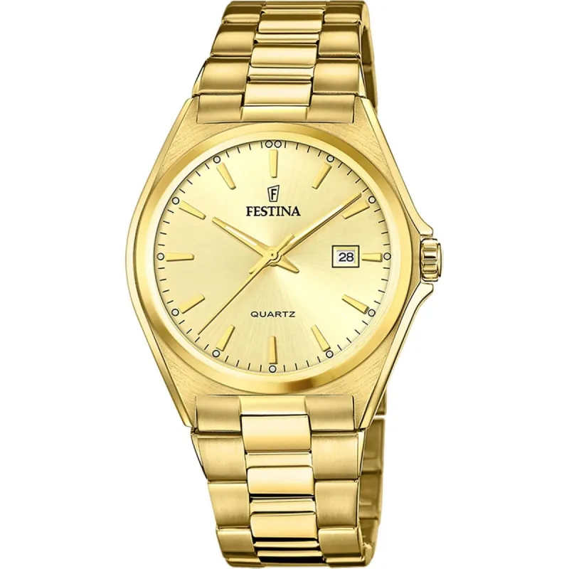 Festina F20555/3 Men's Gold Tone Dial And Bracelet Wristwatch sold by H.S. Johnson