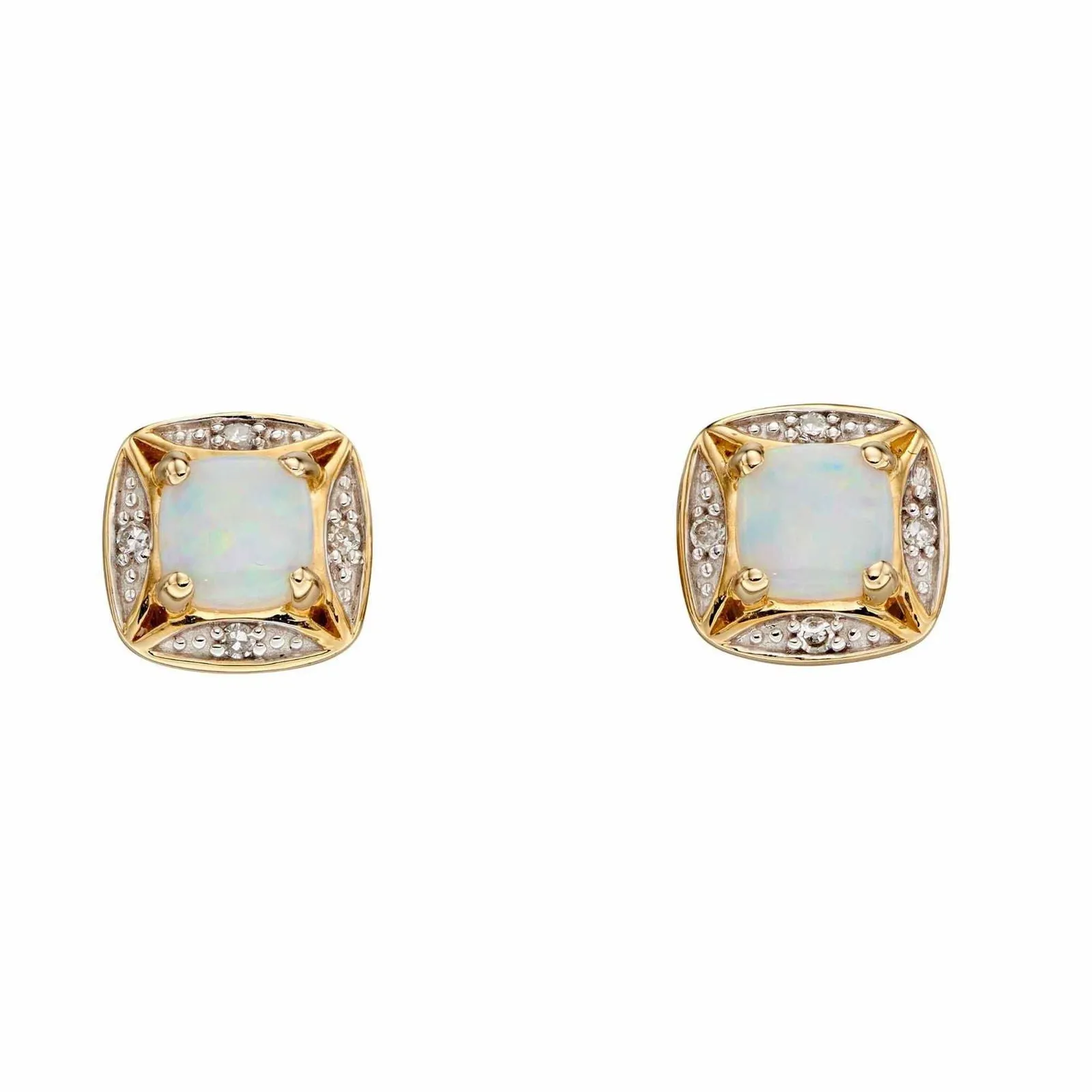 Elements Gold GE2317W Semi-Precious Earrings Diamond Surround sold by H.S. Johnson