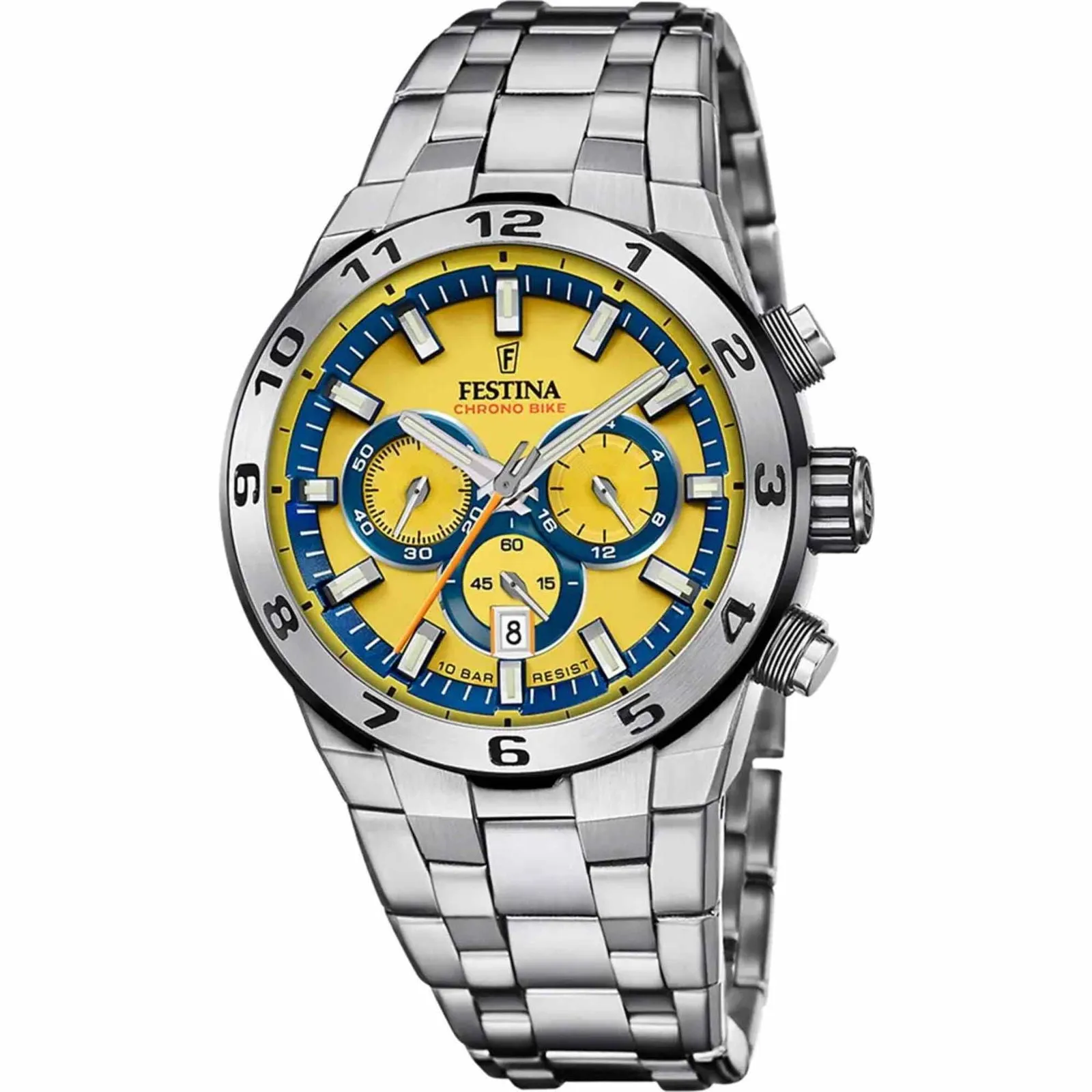 Festina F20670/4 Men's Yellow Chrono Bike Steel Bracelet Watch sold by H.S. Johnson