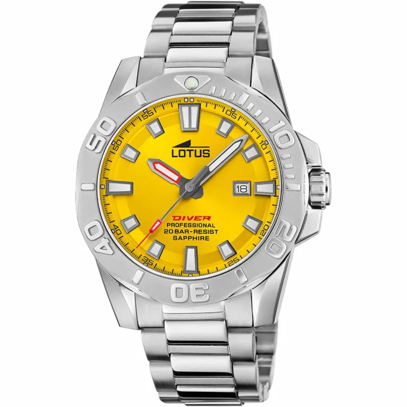 Lotus L18926/1 Men's Yellow Dial Diver Watch sold by H.S. Johnson