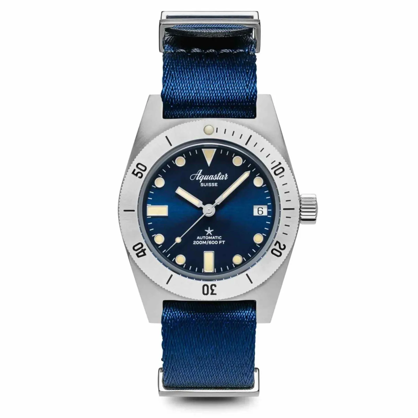 Aquastar Model 60 Steel Blue Wristwatch sold by H.S. Johnson