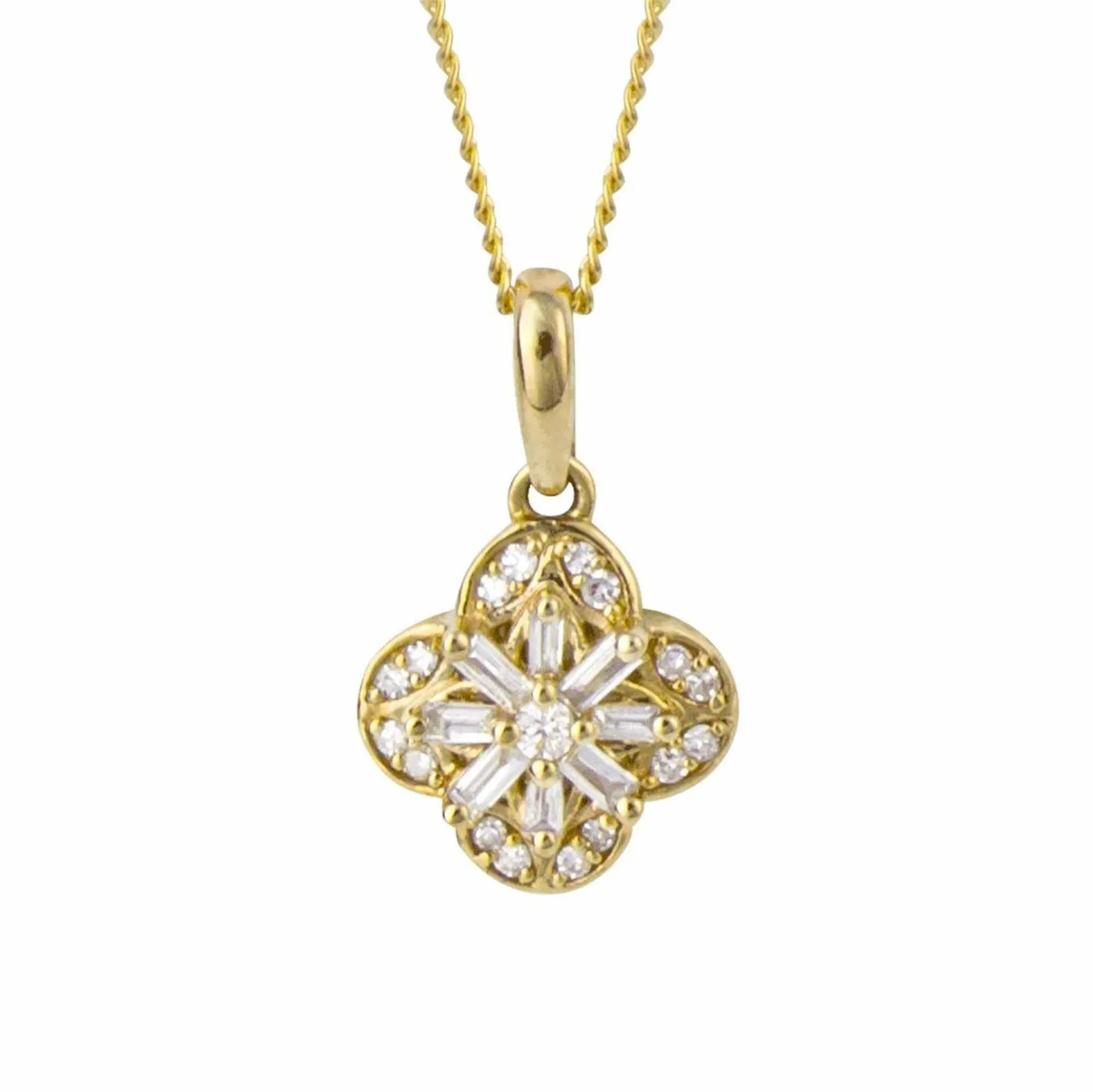 Elements Gold GP1002 Flower with Diamond Pendant Only sold by H.S. Johnson