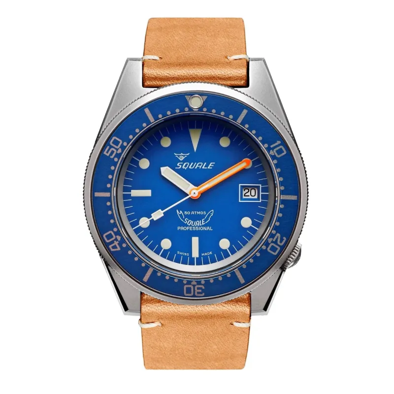 Squale 1521BLUEBL.PC 500 Meter Swiss Automatic Dive Watch Leather sold by H.S. Johnson