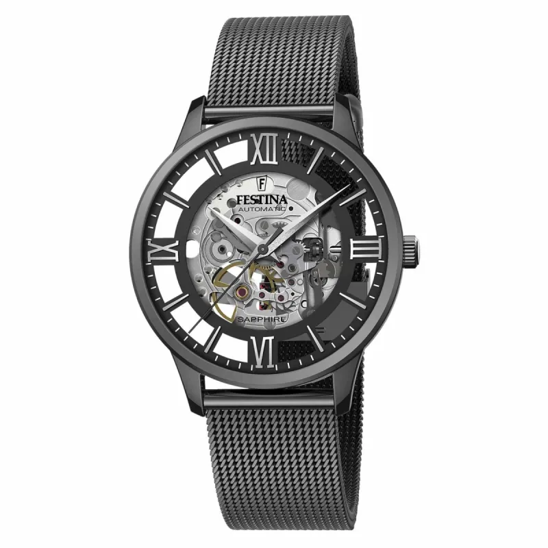 Festina F20535/1 Men's Black Dial With Mesh Strap Wristwatch sold by H.S. Johnson