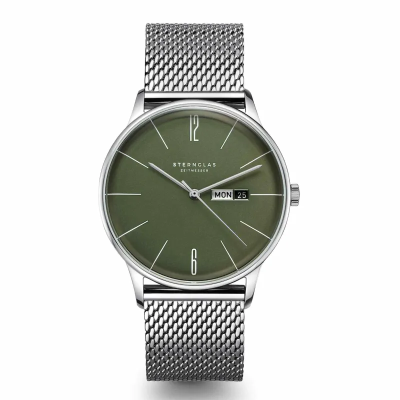 Sternglas S01-BE08-MI04 Men's Berlin Silver Milanese Strap Wristwatch sold by H.S. Johnson