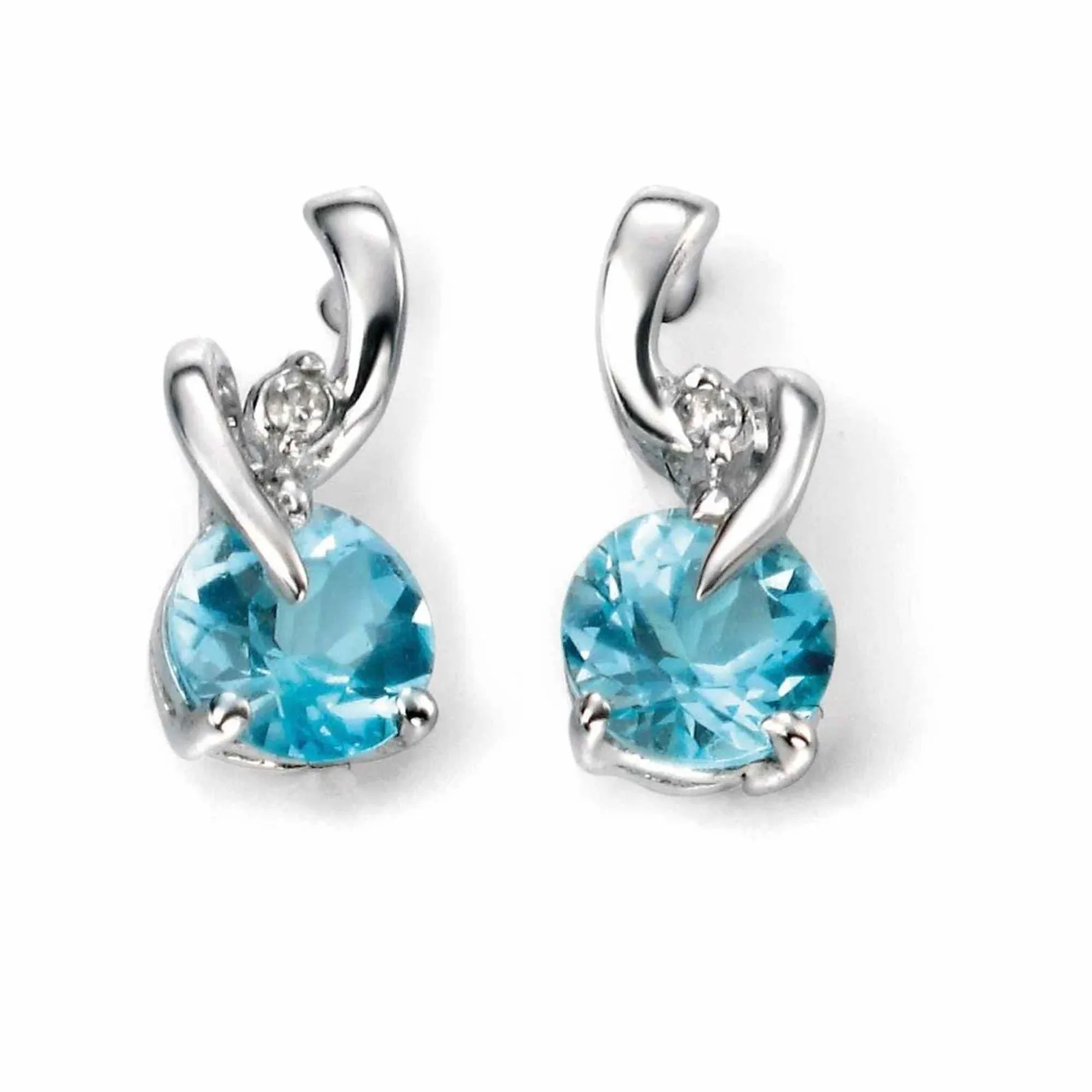 Elements Gold GE994T Blue Topaz Earrings Diamond Set Twist sold by H.S. Johnson