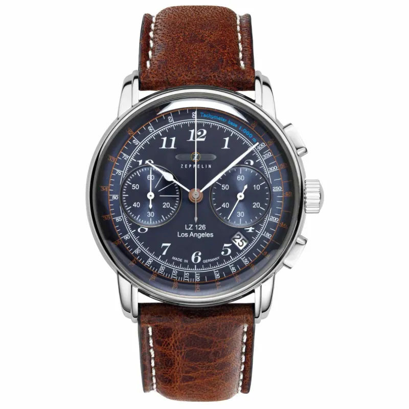 Zeppelin 7614-3 Men's Chronograph With Leather Strap Wristwatch sold by H.S. Johnson