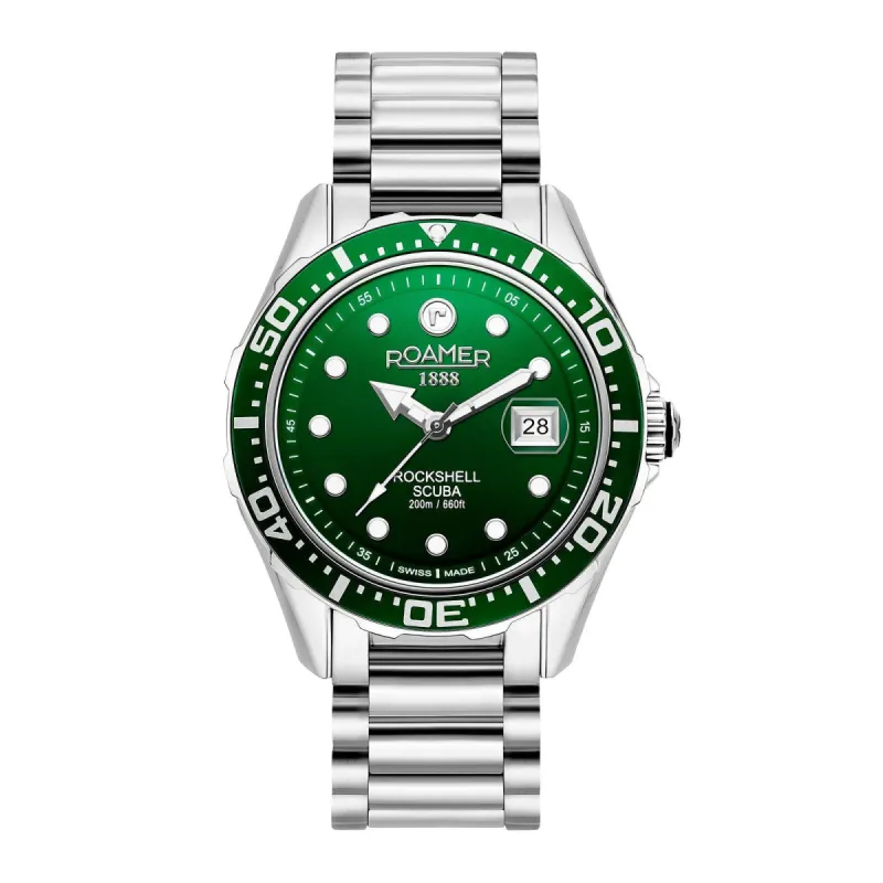 Roamer 220858 41 75 50 Rockshell Mark III Scuba Green Dial Watch sold by H.S. Johnson