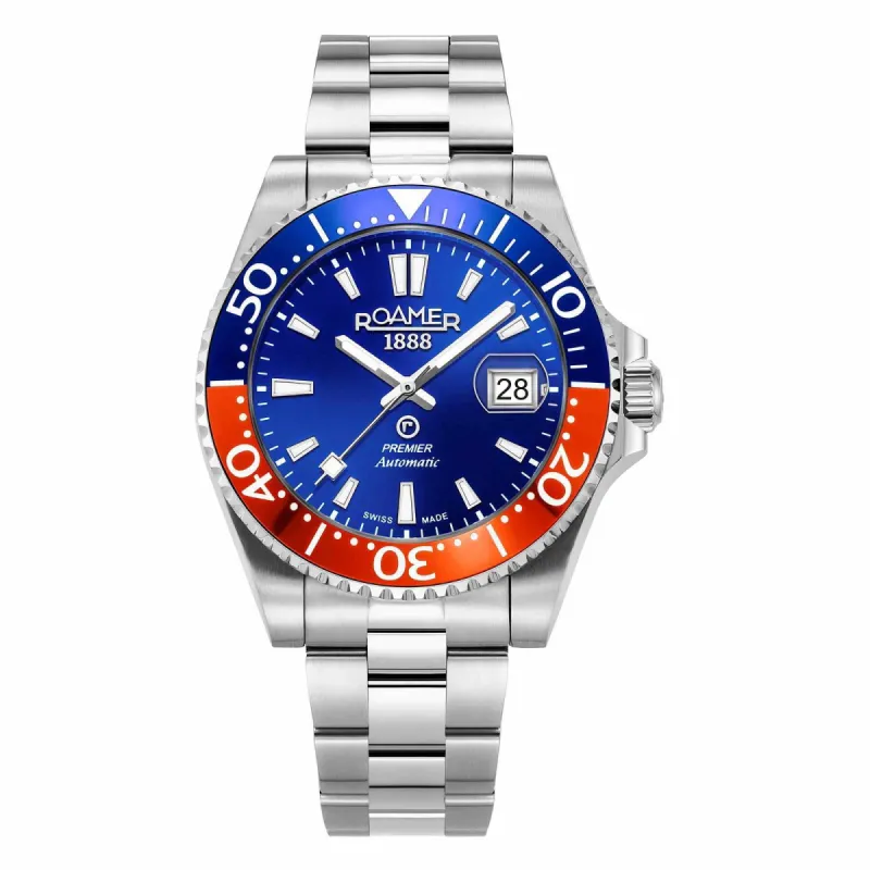 Roamer 986983 41 45 20 Men's Premier Blue Dial Automatic Wristwatch sold by H.S. Johnson