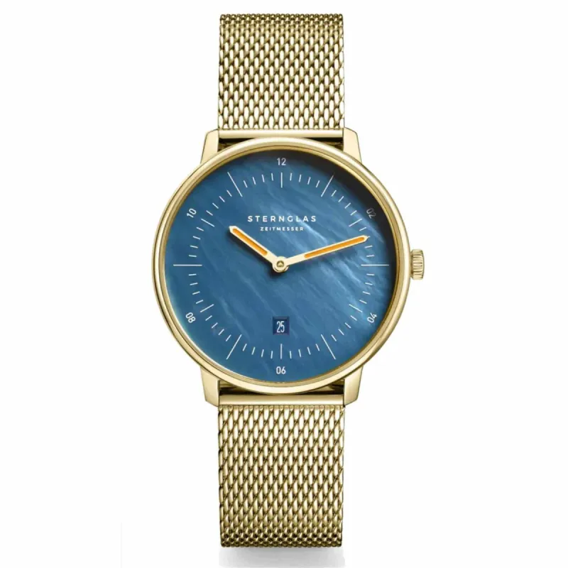 Sternglas S01-NDP07-MI07 Naos XS Edition Blue Mother of Pearl Wristwatch sold by H.S. Johnson