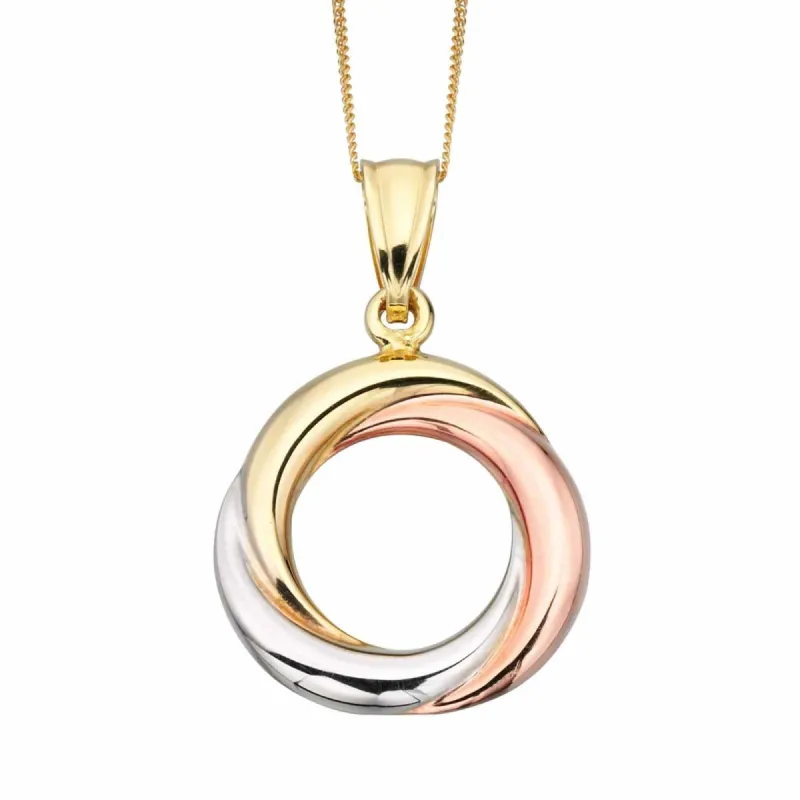 Elements Gold GP821 Tri-Metal Open Circle Pendant Only sold by H.S. Johnson