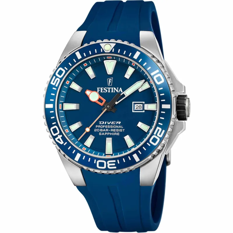 Festina F20664/1 Men's Blue Dial Diver Wristwatch sold by H.S. Johnson