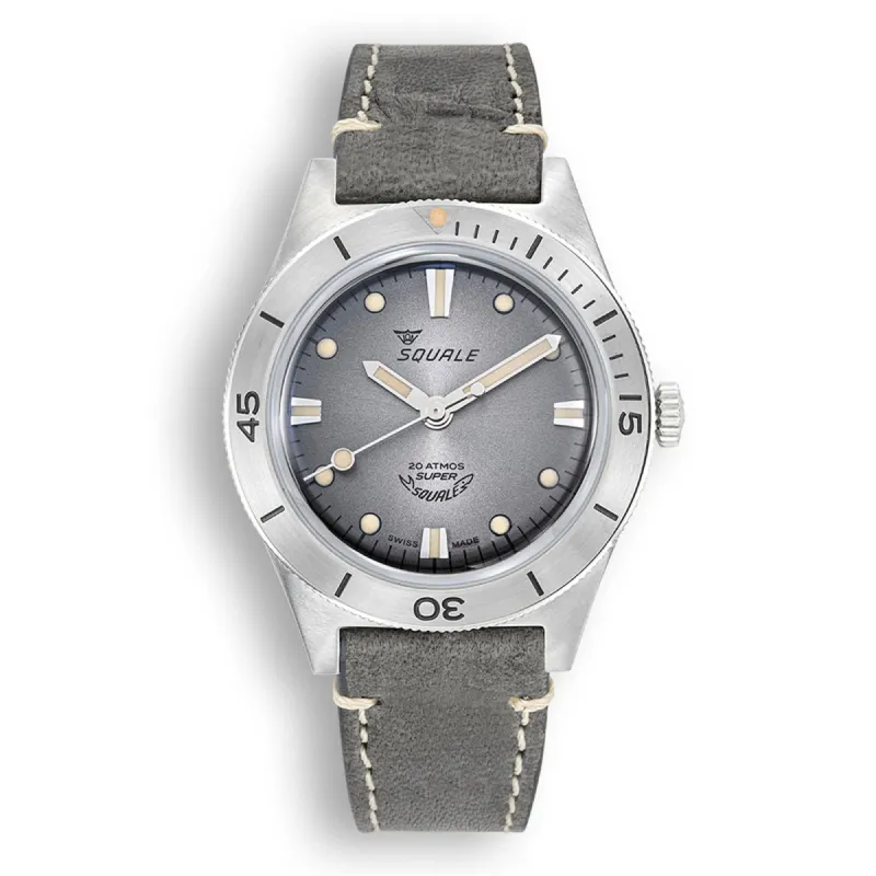 Squale SUPERSSG.PG Sunray Grey Leather Watch sold by H.S. Johnson