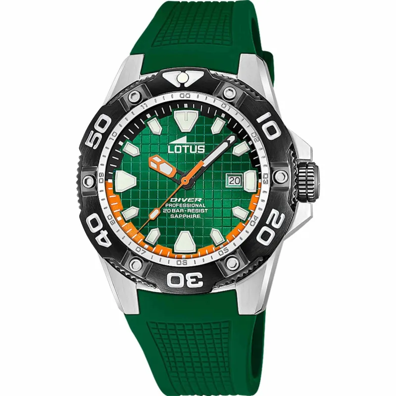 Lotus L18927/3 Men's Green Dial Diver Watch sold by H.S. Johnson