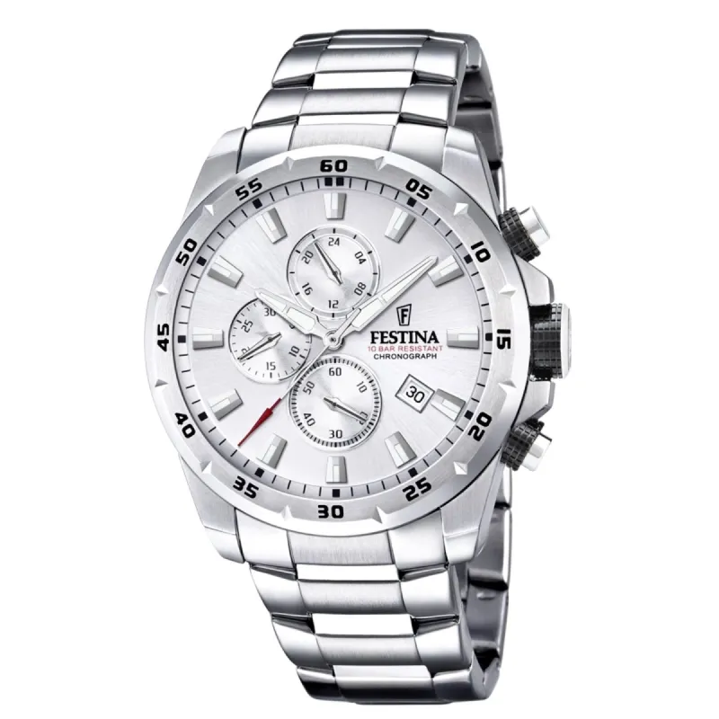 Festina F20463/1 Men's Chronograph Silver Tone Bracelet Wristwatch sold by H.S. Johnson